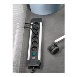 Premium-Alu-Line Steckdosenleiste 6-fach 3m H05VV-F 3G1,5