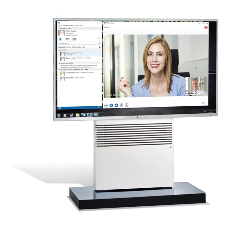 C+P Mediencart Cegano Mono, für 1 Bildschirm, H1435xB1100xT570mm Front Reinweiß Korpus Reinweiß