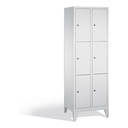 C+P Fächerschrank Classic auf Füßen, 6 Fächer, H1850xB610xT500mm Front Lichtgrau Korpus Lichtgrau