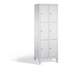 C+P Fächerschrank Classic auf Füßen, 6 Fächer, H1850xB610xT500mm Front Lichtgrau Korpus Lichtgrau