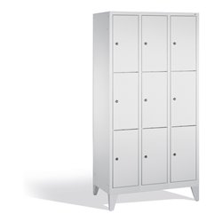 C+P Fächerschrank Classic auf Füßen, 9 Fächer, H1850xB900xT500mm Front Lichtgrau Korpus Lichtgrau