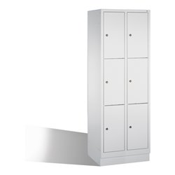 C+P Fächerschrank Classic auf Sockel, 6 Fächer, H1800xB610xT500mm Front Lichtgrau Korpus Lichtgrau