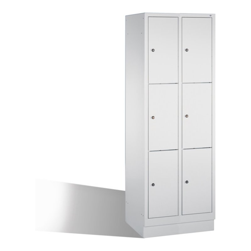 C+P Fächerschrank Classic auf Sockel, 6 Fächer, H1800xB610xT500mm Front Lichtgrau Korpus Lichtgrau