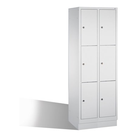 C+P Fächerschrank Classic auf Sockel, 6 Fächer, H1800xB610xT500mm Front Lichtgrau Korpus Lichtgrau