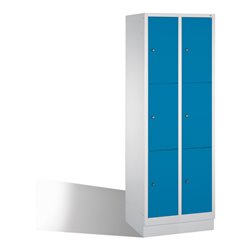 C+P Fächerschrank Classic auf Sockel, 6 Fächer, H1800xB610xT500mm Front Lichtblau Korpus Lichtgrau