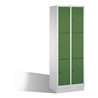 C+P Fächerschrank Classic auf Sockel, 6 Fächer, H1800xB610xT500mm Front Resedagrün Korpus Lichtgrau