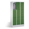 C+P Fächerschrank Classic auf Sockel, 9 Fächer, H1800xB900xT500mm Front Resedagrün Korpus Lichtgrau