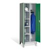 C+P Wäsche-Spind Classic auf Füßen, 2 Abteile, H1850xB610xT500mm Front Resedagrün Korpus Lichtgrau