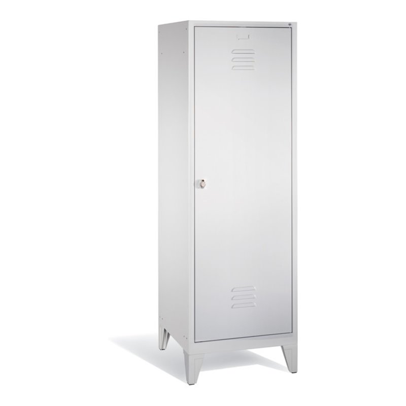 C+P Doppelspind Classic auf Füßen, für 1 Person, H1850xB610xT500mm Front Lichtgrau Korpus Lichtgrau