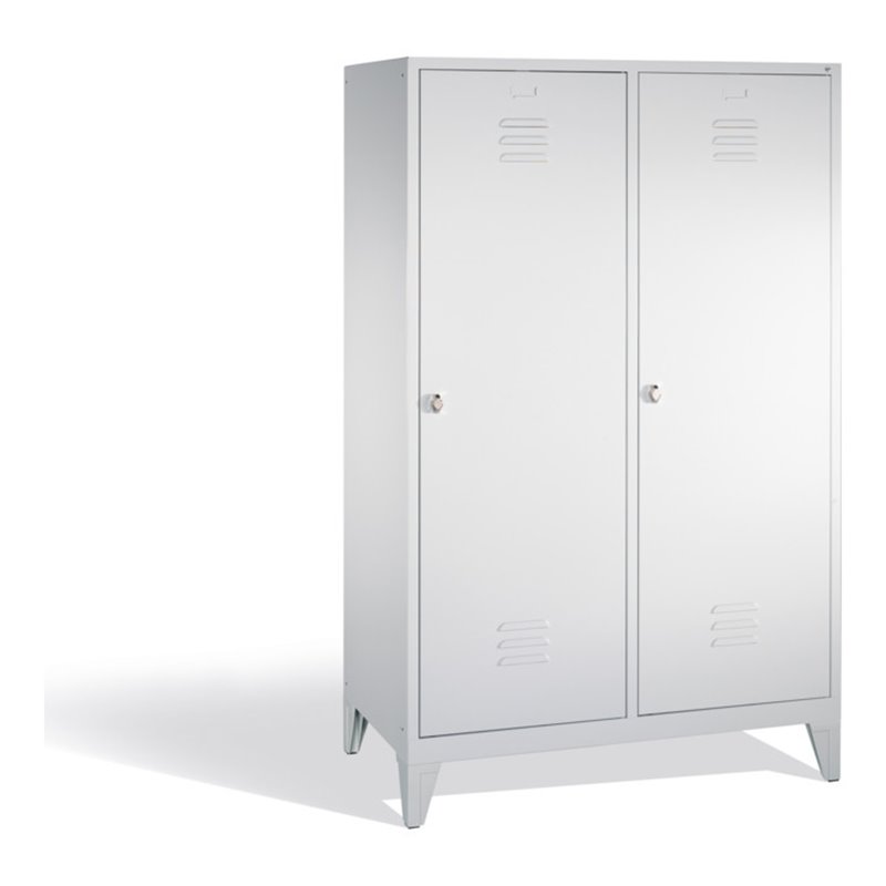C+P Doppelspind Classic auf Füßen, für 2 Personen, H1850xB1190xT500mm Front Lichtgrau Korpus Lichtgrau