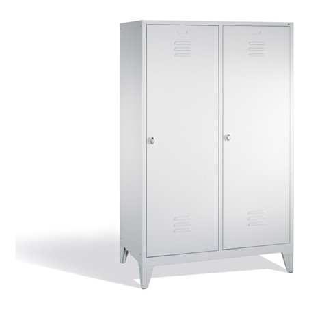 C+P Doppelspind Classic auf Füßen, für 2 Personen, H1850xB1190xT500mm Front Lichtgrau Korpus Lichtgrau
