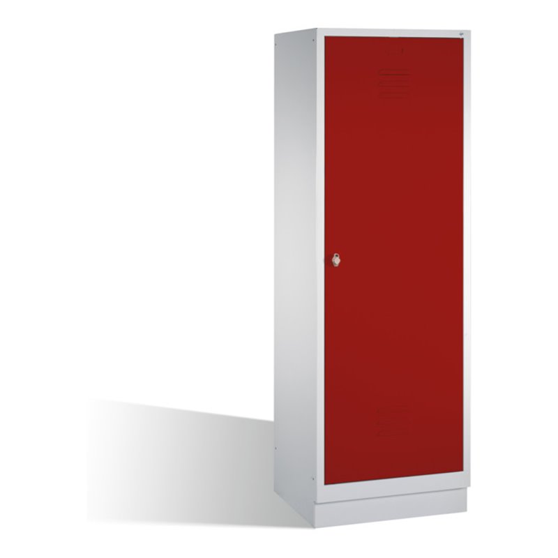 C+P Doppelspind Classic auf Sockel, für 1 Person, H1800xB610xT500mm Front Rubinrot Korpus Lichtgrau