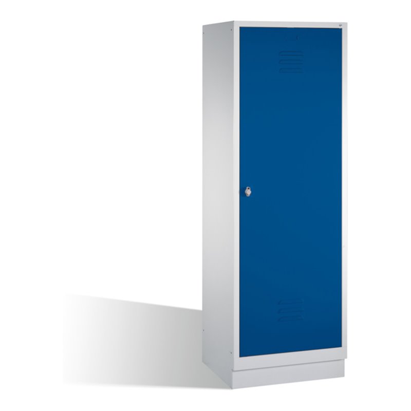C+P Doppelspind Classic auf Sockel, für 1 Person, H1800xB610xT500mm Front Enzianblau Korpus Lichtgrau