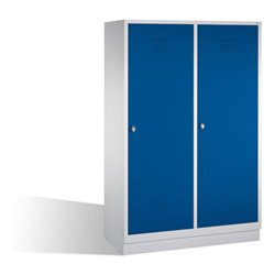 C+P Doppelspind Classic auf Sockel, für 2 Personen, H1800xB1190xT500mm Front Enzianblau Korpus Lichtgrau