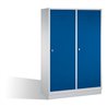 C+P Doppelspind Classic auf Sockel, für 2 Personen, H1800xB1190xT500mm Front Enzianblau Korpus Lichtgrau