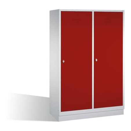 C+P Doppelspind Classic auf Sockel, für 2 Personen, H1800xB1190xT500mm Front Rubinrot Korpus Lichtgrau
