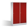 C+P Doppelspind Classic auf Sockel, für 2 Personen, H1800xB1190xT500mm Front Rubinrot Korpus Lichtgrau