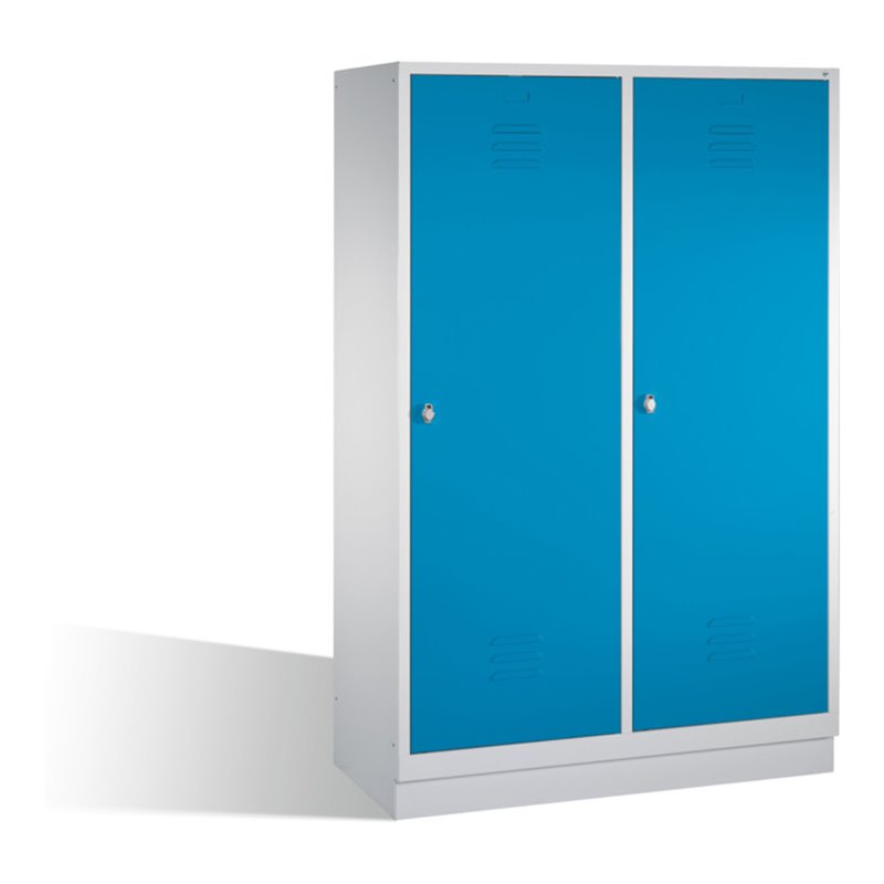 C+P Doppelspind Classic auf Sockel, für 2 Personen, H1800xB1190xT500mm Front Lichtblau Korpus Lichtgrau