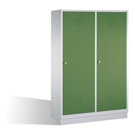 C+P Doppelspind Classic auf Sockel, für 2 Personen, H1800xB1190xT500mm Front Resedagrün Korpus Lichtgrau