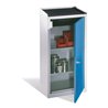 C+P Werkzeug-Beistellschrank mit Drehtür, 2 Böden und Schublade, H1020xB500xT500mm Front Lichtblau Korpus Lichtgrau