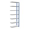 Schulte Anbauregal Steckregal MULTIplus330, 7 Fachböden, Kreuzstrebe, RAL 5010 enzianblau/verzinkt