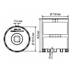HAZET Nkw Zapfenschlüssel-Satz 4937-101/4 Vierkant hohl 20 mm (3/4 Zoll) Anzahl Werkzeuge: 4