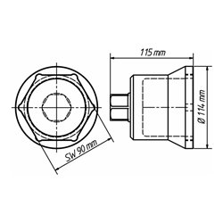 HAZET Nkw Achsmutter-Steckschlüssel 4937-90 90