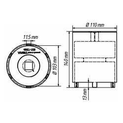 HAZET Nkw Zapfenschlüssel-Satz 4937-103/3 Vierkant hohl 20 mm (3/4 Zoll) Anzahl Werkzeuge: 3