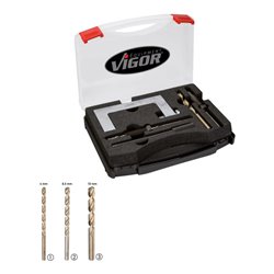 VIGOR Klemmschrauben-Demontage-Werkzeug-Satz für Vierlenker-Achse VAG V4126 Anzahl Werkzeuge: 5