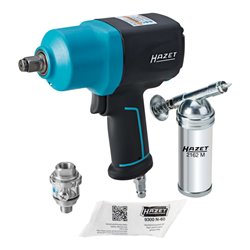 HAZET Schlagschrauber mit Sortiment 9012EL-SPC/4 Lösemoment maximal: 1700 Nm Vierkant massiv 12,5 mm (1/2') Hochleistungs-Doppel