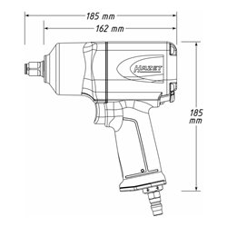 HAZET Schlagschrauber mit Sortiment 9012EL-SPC/4 Lösemoment maximal: 1700 Nm Vierkant massiv 12,5 mm (1/2') Hochleistungs-Doppel
