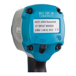 HAZET Schlagschrauber mit Sortiment 9012-1SPC/4 Lösemoment maximal: 1000 Nm Vierkant massiv 12,5 mm (1/2') Hochleistungs-Doppelh