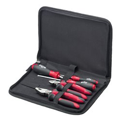 Wiha Werkzeug Set Mechaniker Schraubendreher, Seitenschneider, Kombizange 5-tlg. in Tasche
