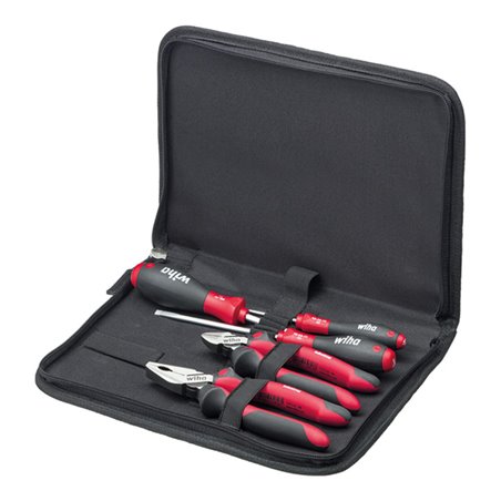 Wiha Werkzeug Set Mechaniker Schraubendreher, Seitenschneider, Kombizange 5-tlg. in Tasche