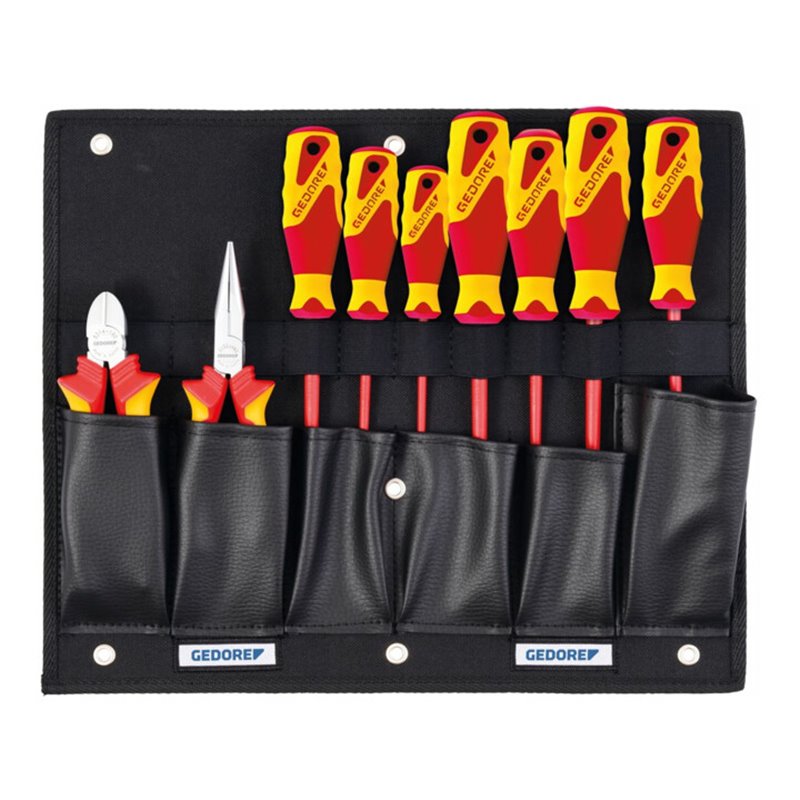Gedore 1100 W-002 VDE Werkzeugkarte mit VDE-Zangen/Schraubendreher-Sortiment