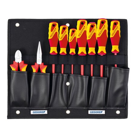 Gedore 1100 W-002 VDE Werkzeugkarte mit VDE-Zangen/Schraubendreher-Sortiment