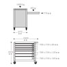 Stahlwille Werkstattwagen TTS 7 Schubladen weiß, RAL 9010 L.652mm x B.1000mm x H.1024mm