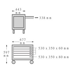 Stahlwille Rollbox m.Schubladen CONVERTA rot, RAL 3020 kombinierbar m.Nr.920