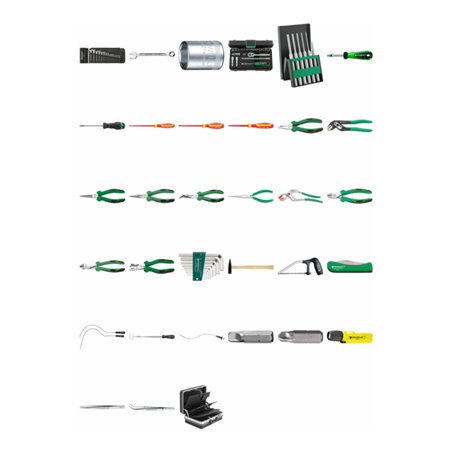 Stahlwille Werkzeugsatz f.Flugzeugelektrik i.Koffer Nr.13209 Gewicht 12,5kg 110tlg.