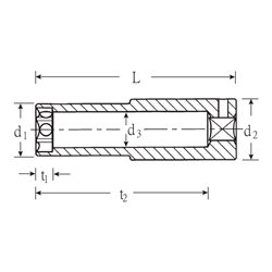 Stahlwille 3/8' (10mm) Zündkerzen-Steckschlüsseleinsatz SW.16-5/8' L.85mm