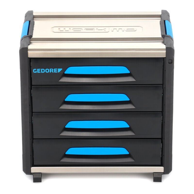 Gedore Werkzeugbox WorkMo B2, 4 Schubladen, 1 Fach, Plastik/Alu, mit Zubehör abschließbar, leer, Werkzeug-Mobil 1110 WM-24