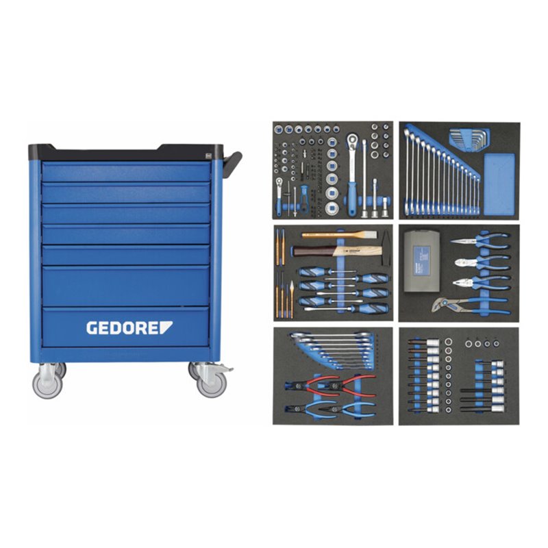 Gedore Werkzeugwagen WSL-L-TS-190 mit 190-teilig Werkzeugsortiment