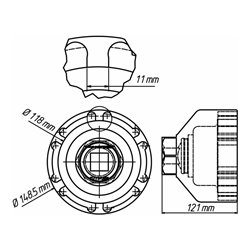 HAZET Nkw Zapfenschlüssel-Satz für Hinterachse MAN 4937-111/2 Vierkant hohl 25 mm (1 Zoll) Anzahl Werkzeuge: 2