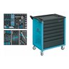 HAZET Werkstattwagen Assistent mit Sortiment 177-7/119 Schubladen flach: 6 x 80 x 527 x 348 mm Schubladen hoch: 1 x 165 x 527 x 
