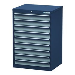 Simplaflex Schubladenschrank, Schubladen: 9x100, BxTxH 700x575x1020 mm