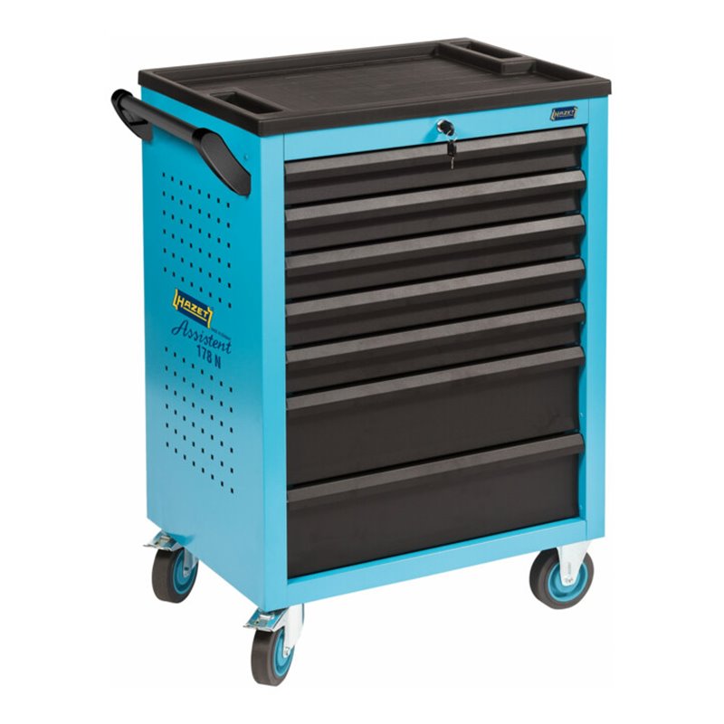 HAZET Werkstattwagen Assistent 178N-7 Schubladen flach: 5 x 80 x 527 x 348 mm Schubladen hoch: 2 x 165 x 527 x 348 mm