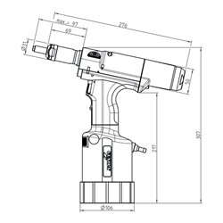 Gesipa Blindnietmuttern-Setzgerät FireFox 2F L - M 5 mit Linksgewinde