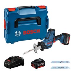 Bosch Akku-Säbelsäge GSA 18 V-LI C mit 2 x 5,0 Ah Li-Ion Akku L-BOXX