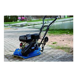 Scheppach Rüttelplatte HP800S 2,8PS mit Fahrvorrichtung und Gummiplatte