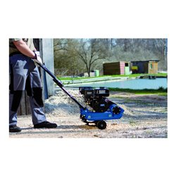 Scheppach Rüttelplatte HP800S 2,8PS mit Fahrvorrichtung und Gummiplatte